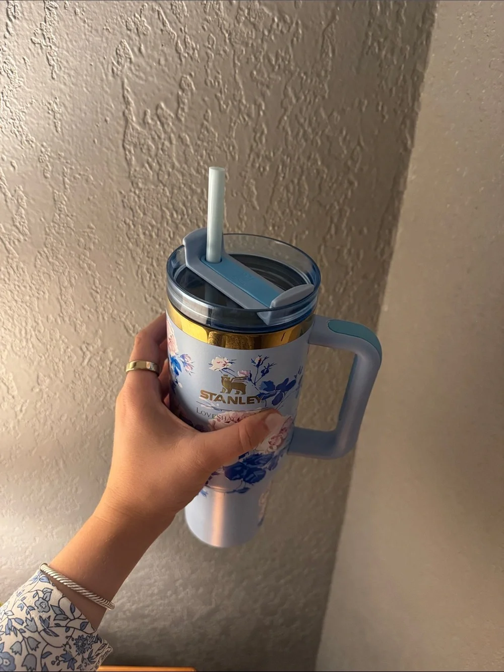 Love Shack Fancy x Stanley Light Blue Floral Insulated Cup
